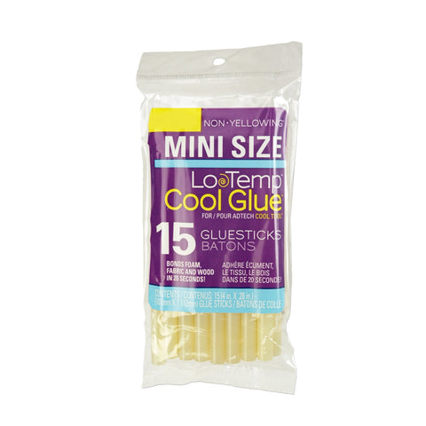 Cool Glue Ultra Low Temp Hot Melt Glue Sticks Mini - 5/16" X 4" Sticks / 17 Cases of 9 bags each
