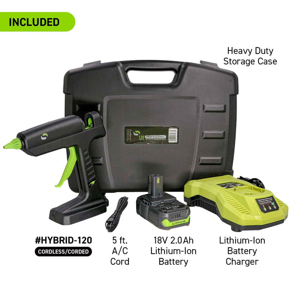 Dual Power Hybrid Cordless Hot Melt Glue Gun - KIT