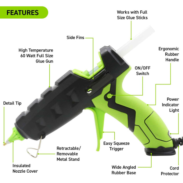 Specialty Series High-Temperature 60 Watt Full-Size Detailer Hot Glue Gun